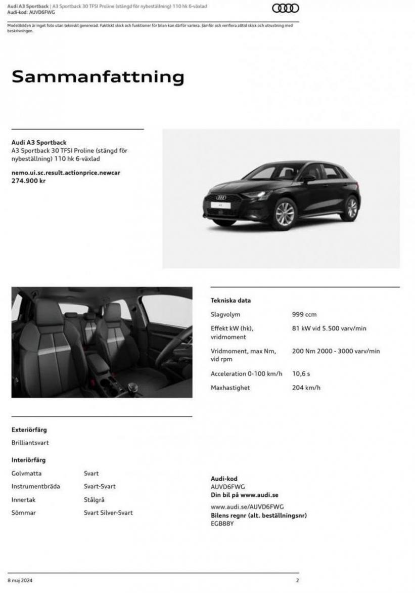 Audi A3 Sportback. Page 2