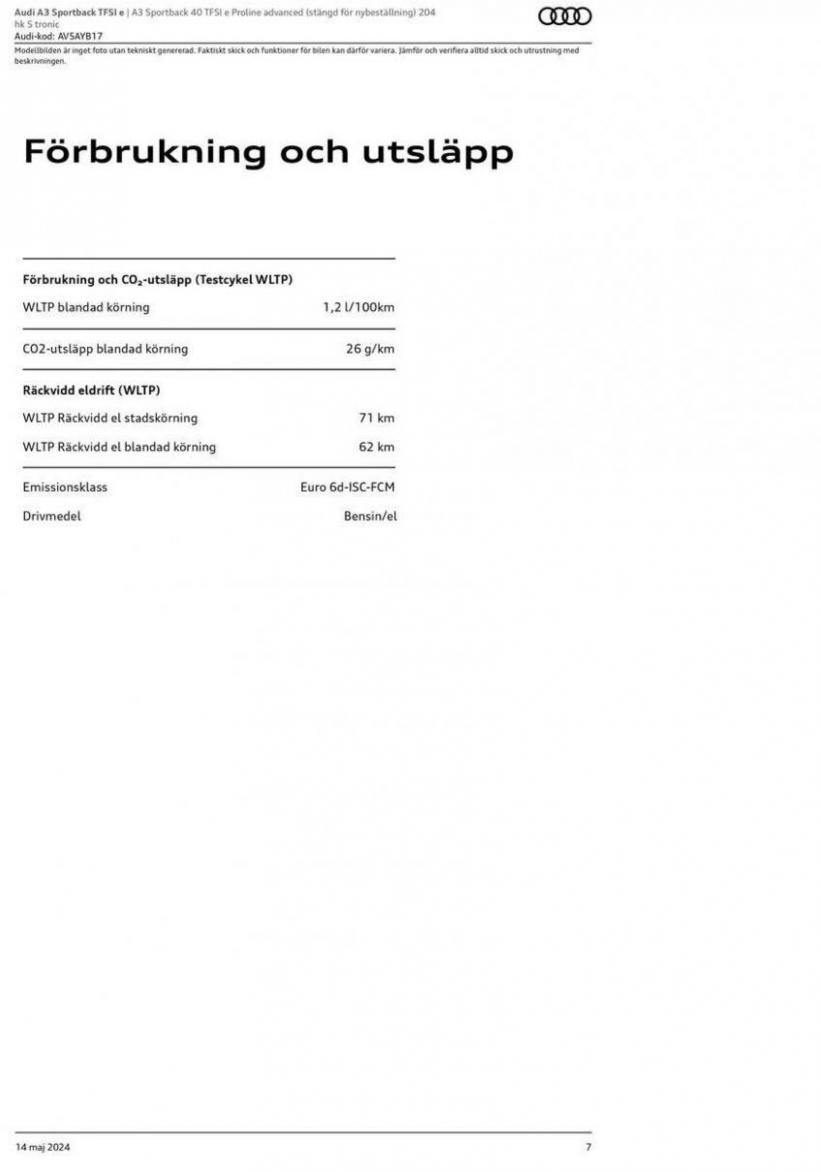 Audi A3 Sportback TFSI e. Page 7