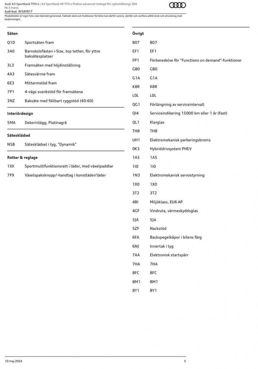 Audi A3 Sportback TFSI e. Page 5