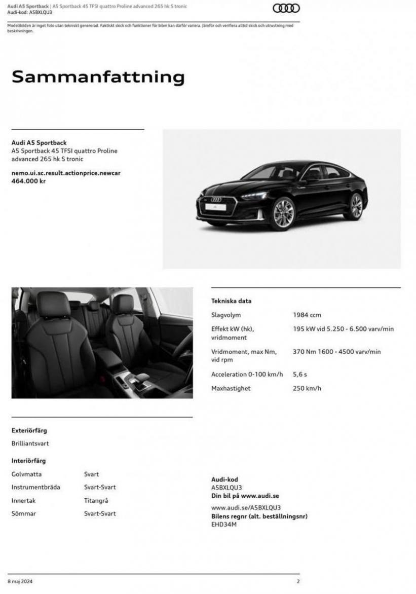 Audi A5 Sportback. Page 2