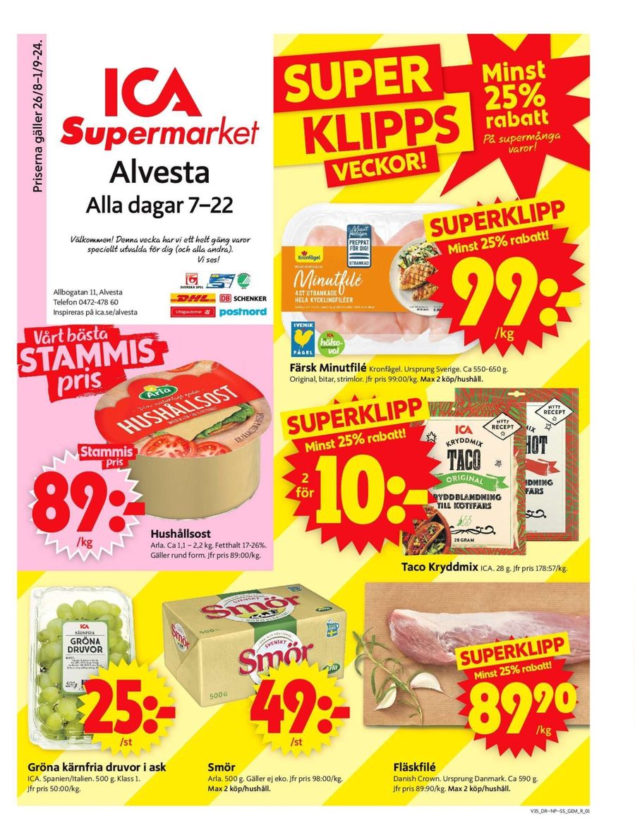 Stort urval av erbjudanden. ICA Supermarket (2024-09-01-2024-09-01)