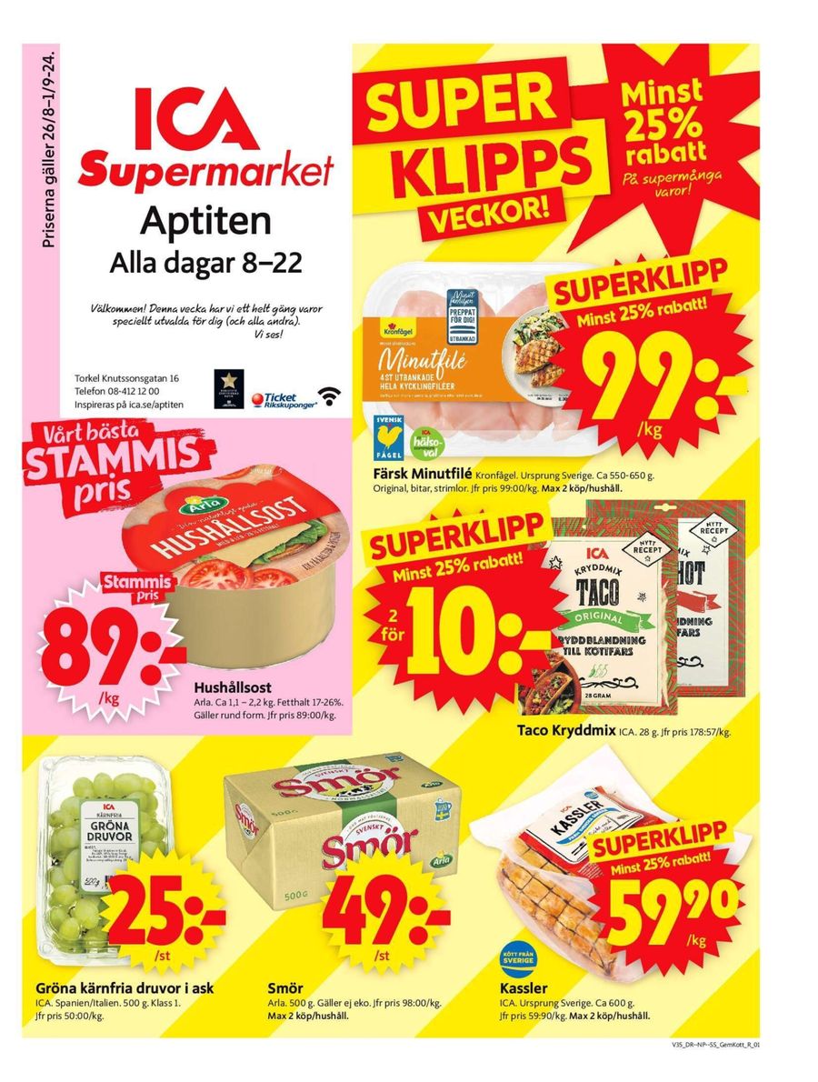 Top-erbjudanden för sparrävar. ICA Supermarket (2024-09-01-2024-09-01)