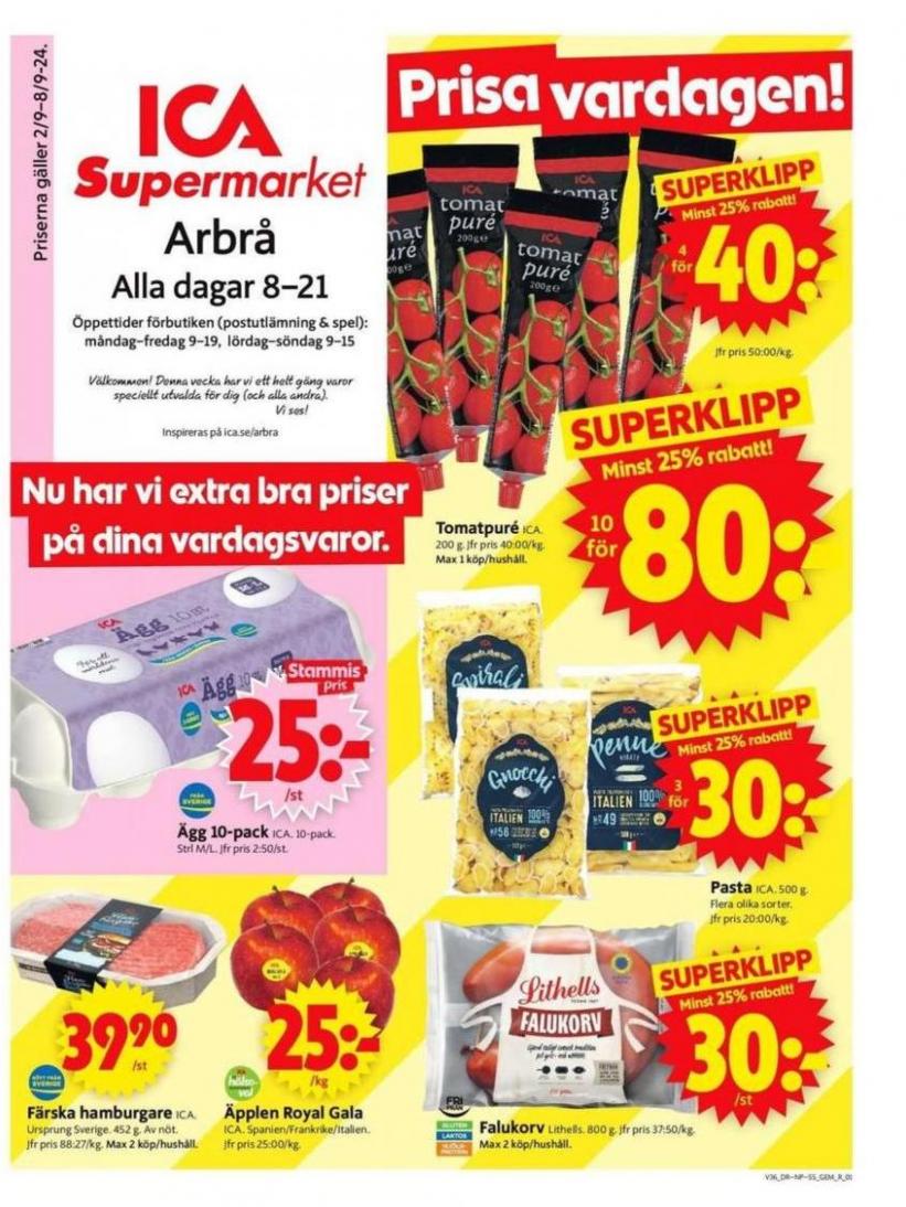 Upptäck attraktiva erbjudanden. ICA Supermarket (2024-09-08-2024-09-08)